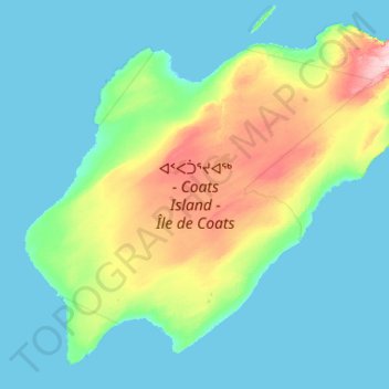 Carte topographique Coats Island, altitude, relief