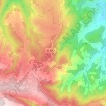 Carte topographique Tailhac, altitude, relief