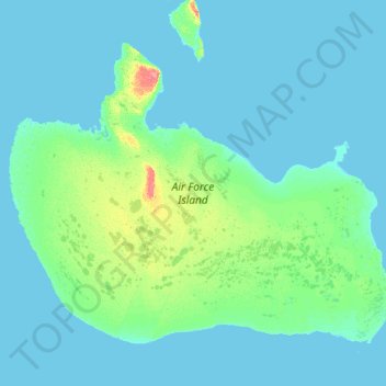 Carte topographique Air force Island, altitude, relief