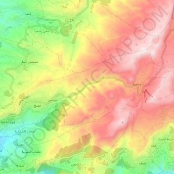 Carte topographique Ehmej, altitude, relief