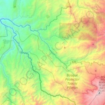 Carte topographique Manuel Cornejo Astorga (Tandapi), altitude, relief