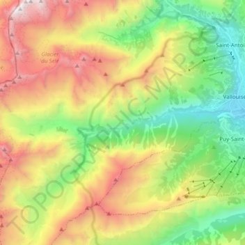 Carte topographique L'Onde, altitude, relief