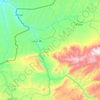 Carte topographique مرغاب, altitude, relief