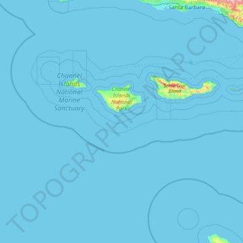 Carte topographique Channel Islands National Park, altitude, relief