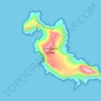 Carte topographique Isla Santa Clara, altitude, relief