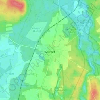 Carte topographique Mixdorf, altitude, relief