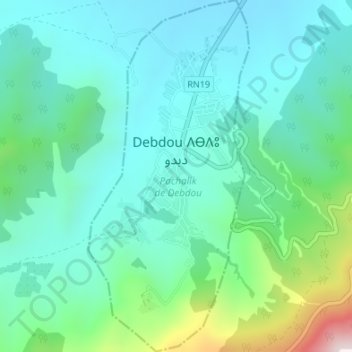 Carte topographique Debdou, altitude, relief