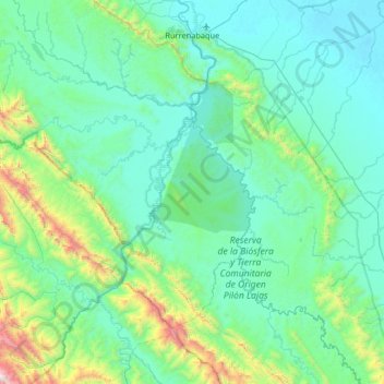 Carte topographique Rurrenabaque, altitude, relief