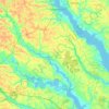 Carte topographique King and Queen County, altitude, relief