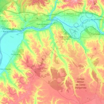 Carte topographique Constância, altitude, relief