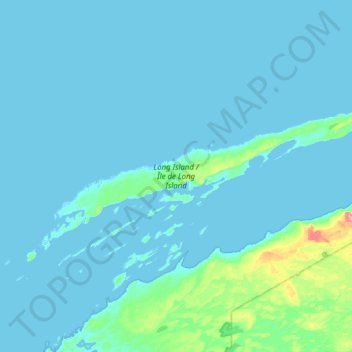 Carte topographique Long Island, altitude, relief
