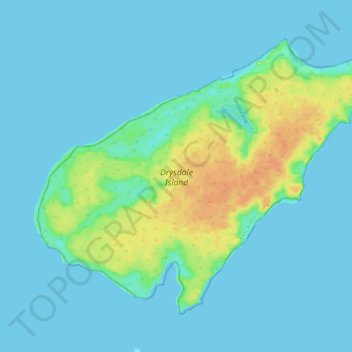 Carte topographique Drysdale Island, altitude, relief