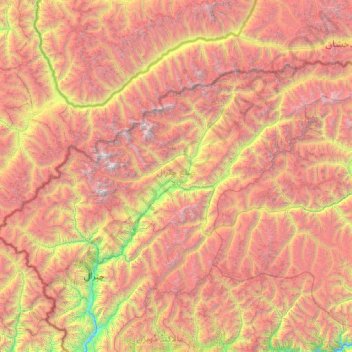 Carte topographique Upper Chitral District, altitude, relief