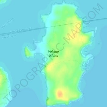 Carte topographique Valcour Island, altitude, relief