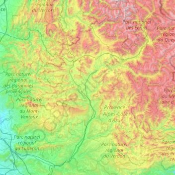 Carte topographique La Durance, altitude, relief