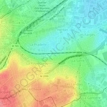 Carte topographique 63000, altitude, relief