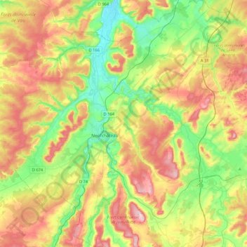 Carte topographique 88300, altitude, relief