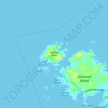 Carte topographique Northern Island, altitude, relief
