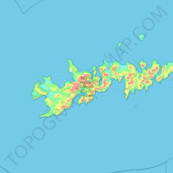 Carte topographique Île des États, altitude, relief