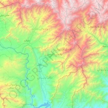 Carte topographique Kâpîssâ, altitude, relief