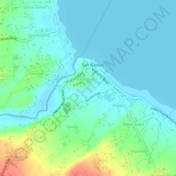 Carte topographique Poblacion, altitude, relief