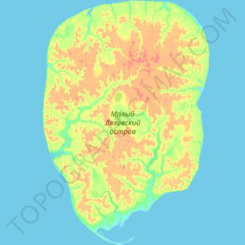 Carte topographique Kleine Ljachow-Insel, altitude, relief