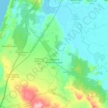 Carte topographique Laouamra, altitude, relief