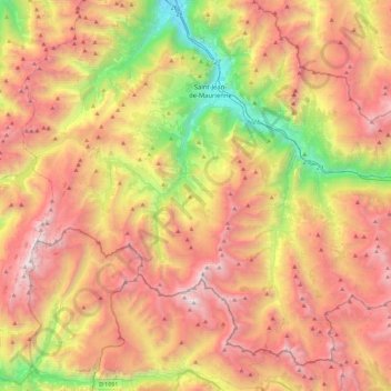 Carte topographique Massif des Arves, altitude, relief