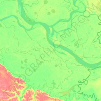Carte topographique сельское поселение Зайцева Речка, altitude, relief