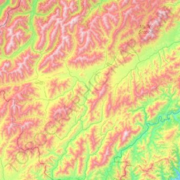 Carte topographique Acheron River (Malborough), altitude, relief