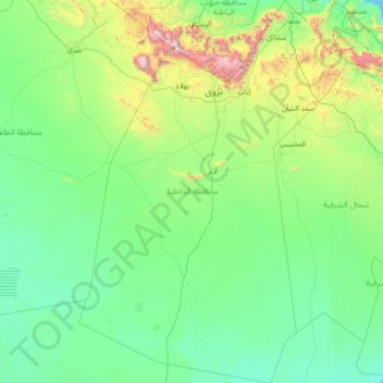 Carte topographique Ad Dakhiliyah Governorate, altitude, relief