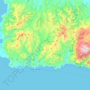 Carte topographique Δήμος Καντάνου-Σέλινου, altitude, relief