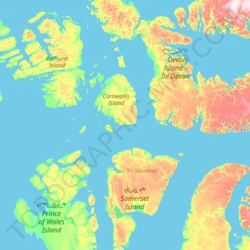 Carte topographique Nunavut Land Claims Agreement - Resolute Bay Inuit Owned Land, altitude, relief