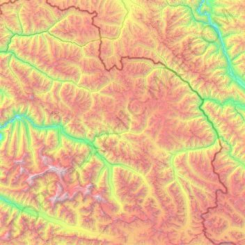 Carte topographique Ghujerab mountains, altitude, relief
