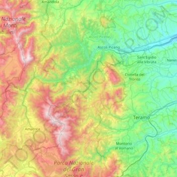 Carte topographique Tronto, altitude, relief