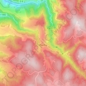 Carte topographique Planfoy, altitude, relief