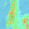 Carte topographique Surat Thani, altitude, relief