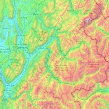 Carte topographique Savoie, altitude, relief