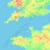 Carte topographique English Channel, altitude, relief