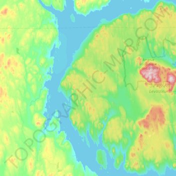 Carte topographique René-Levasseur Island, altitude, relief