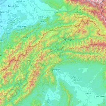 Carte topographique နန်းယွန်း, altitude, relief