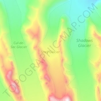Carte topographique Shelf Glacier, altitude, relief