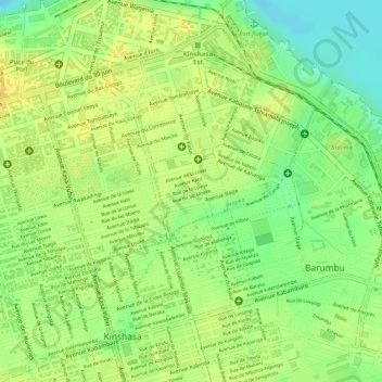 Carte topographique Bitshaku Tshaku, altitude, relief