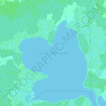 Carte topographique Lac Des Allemands, altitude, relief