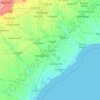 Carte topographique Carolina del Sur, altitude, relief