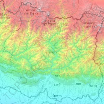 Carte topographique Région de développement Est, altitude, relief