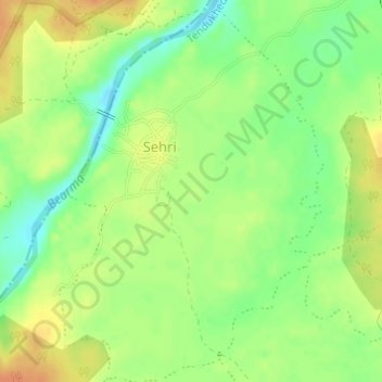 Carte topographique Sehri, altitude, relief