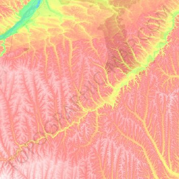 Carte topographique Амгинский улус, altitude, relief
