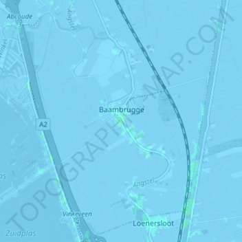 Carte topographique Baambrugge, altitude, relief