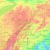 Carte topographique Pennsylvanie, altitude, relief